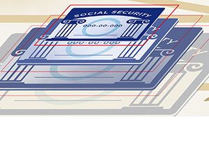 Photo of social security card and people